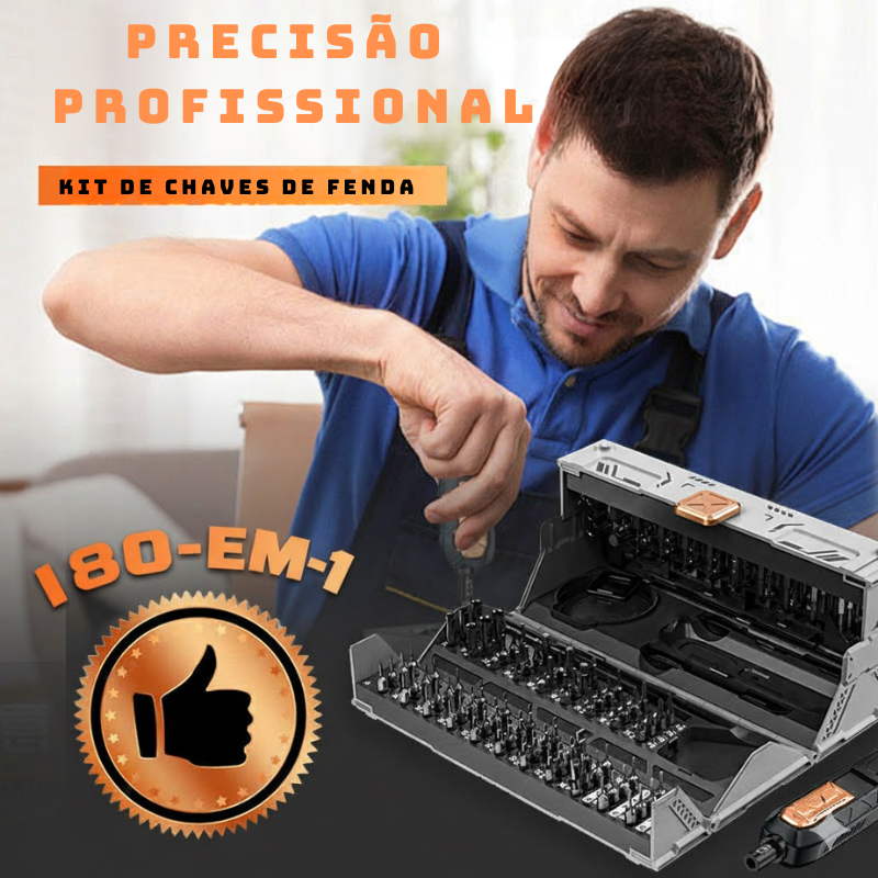 Kit Profissional de Chaves de Precisão 180-em-1
